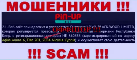Pin Up Bet это ШУЛЕРА, спрятались в оффшоре по адресу - Agias Annas 6, Flat 201, 2054 Nicosia Cyprus