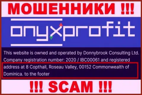 8 Copthall, Roseau Valley, 00152 Commonwealth of Dominica - это оффшорный адрес Onyx Profit, откуда ШУЛЕРА обдирают своих клиентов