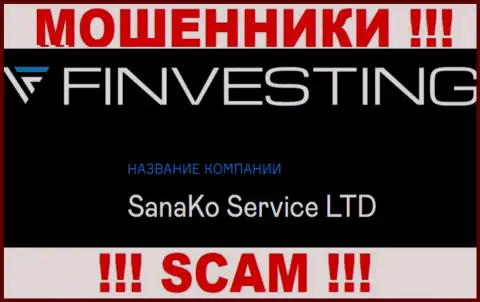 На официальном онлайн-сервисе Finvestings Com сообщается, что юридическое лицо компании - SanaKo Service Ltd