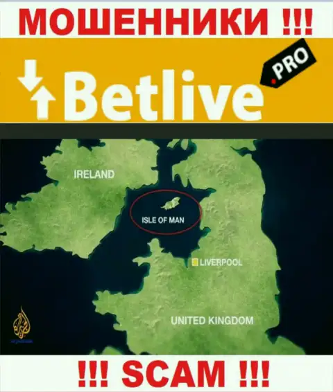 Bet Live базируются в оффшорной зоне, на территории - Isle of Man