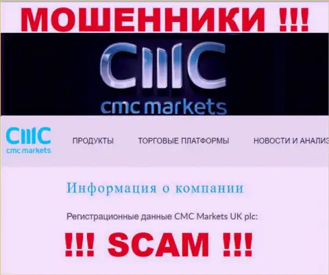 Свое юридическое лицо организация CMC Markets не скрыла - это CMC Markets UK plc