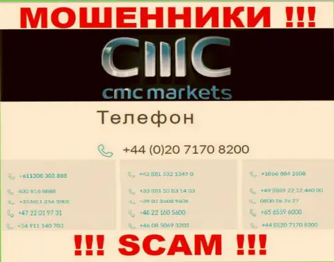 Ваш телефон попал в грязные руки мошенников CMC Markets - ждите вызовов с разных номеров телефона