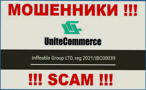 Инффеабле Групп ЛТД интернет-обманщиков ЮнитКоммерс было зарегистрировано под вот этим рег. номером - 2021/IBC00039