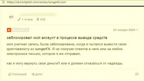 Сотрудничая с компанией SungerFX Com можете оказаться среди обманутых, данными internet-мошенниками, лохов (отзыв из первых рук)