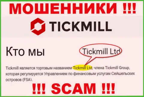 Опасайтесь интернет-воров Tickmill - наличие информации о юридическом лице Tickmill Ltd не сделает их порядочными